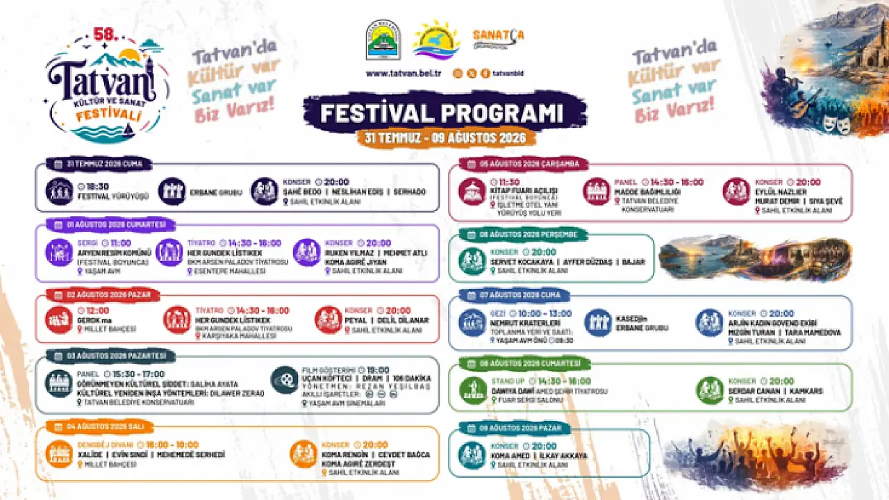 Tatvan, 58. Kültür ve Sanat Festivali için gün sayıyor - Vansesi Gazetesi